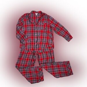 VICTORIA’S SECRET Women’s Red Pink Plaid Pajama Set Long Sleeve Shirt & Pants XL